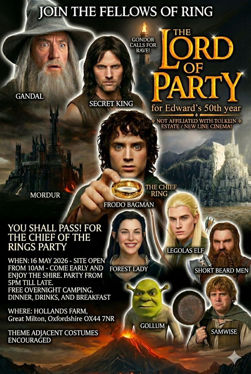 LORD OF RING PARTY — Join the Fellows of Ring for Edward's 50th Year